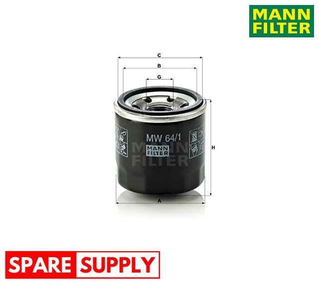 Replacement for MANN Filter MW 64/1 Spin-On Oil Filter